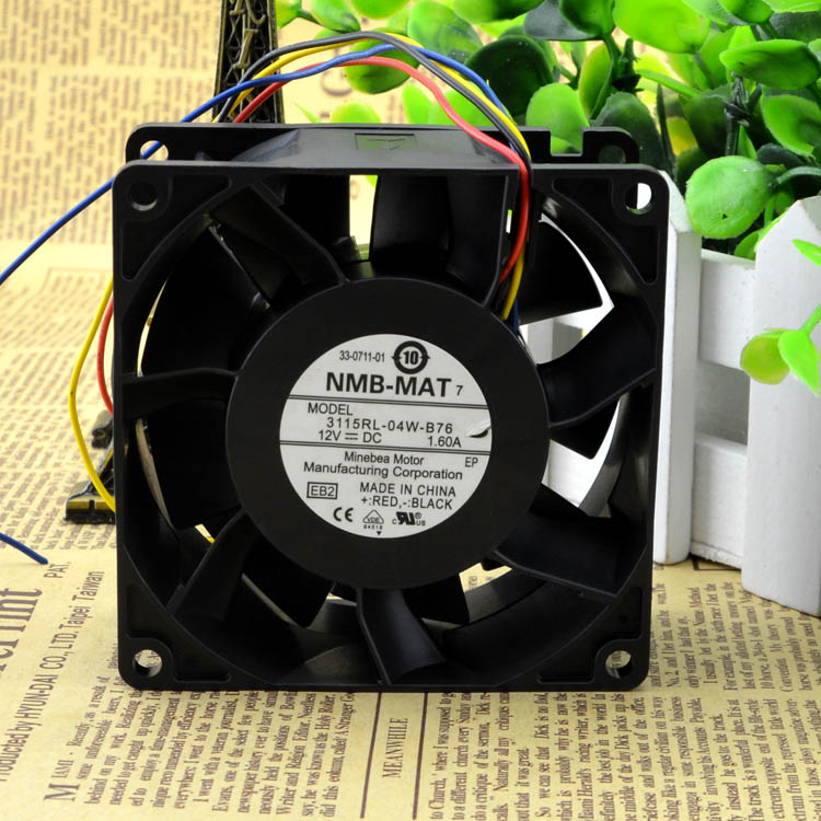 Original NMB 3115RL-04W-B76 Cooling Fan 12V 1.6A 19.2W 4wires 3115RL-04W-B76 Fans